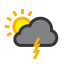 Current weather: Patchy light rain in area with thunder