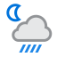 Current weather: Heavy rain at times